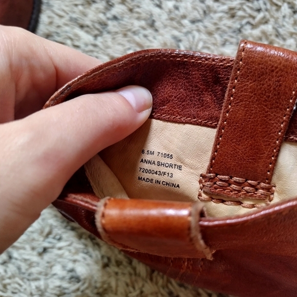 Frye Anna Shortie Leather Pull On Ankle Boots Brown Sz 6,5 - Picture 6 of 6